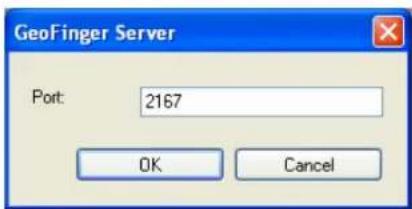 GeoFinger Server Port: 2167 OK Cancel