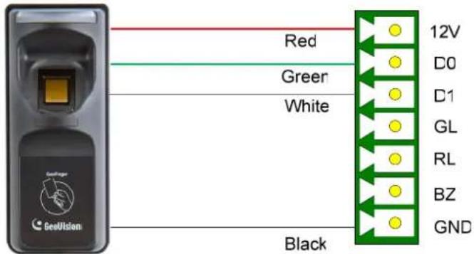 Red Green White Black 12V D0 D1 GL RL BZ GND