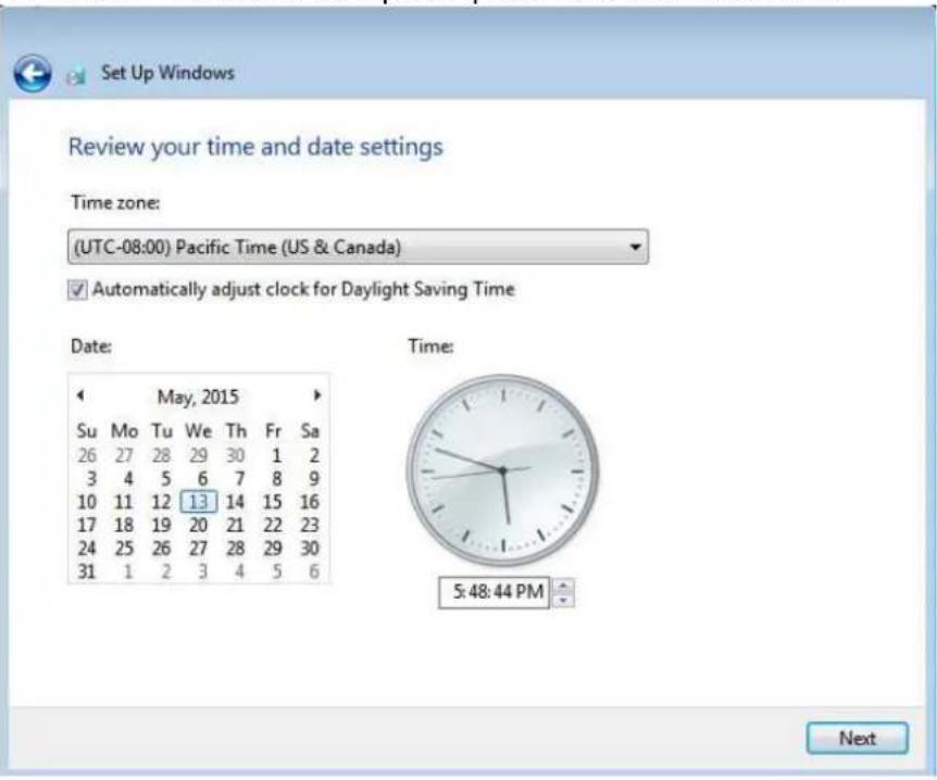 ELO ECMG2C - Selecting the Time Zone - 1
