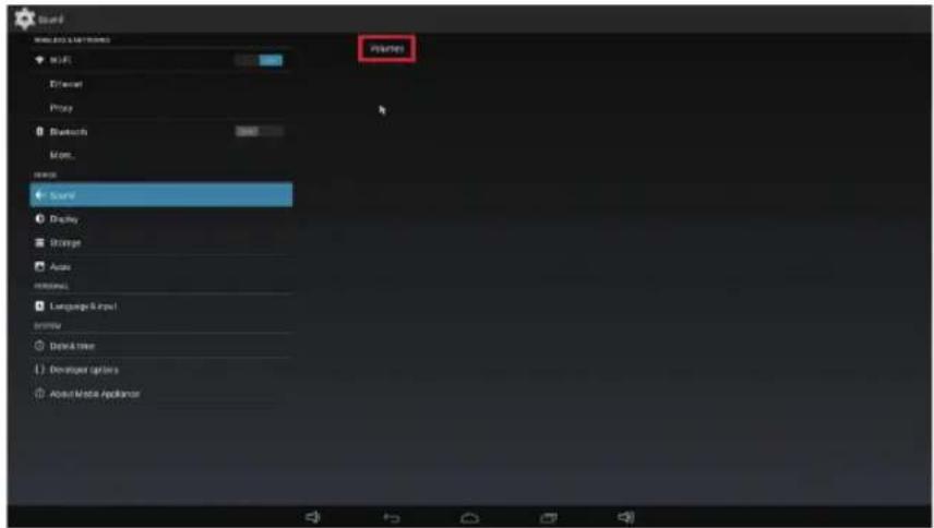 Sound MOSO & MUSHROOMS OFFICE Off-convert Proxy Bluetooth Maps... Sound Display Storage Audio Retina... Language & Input Sensor Delete time Developed options Active/Maxx Application