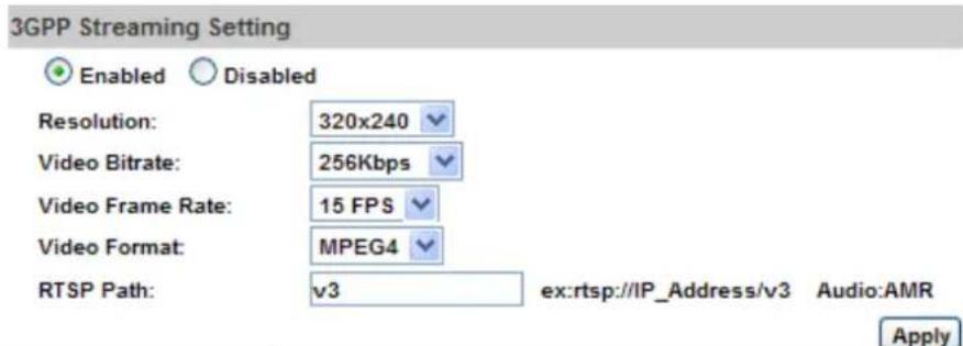 Planet ICA-3550V - 3GPP Streaming mode: - 1
