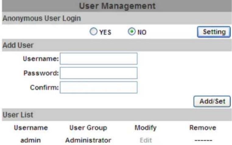 Planet ICA-3550V - User Management - 1