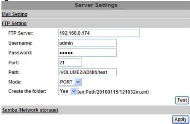 Planet ICA-3550V - FTP Setting: - 1