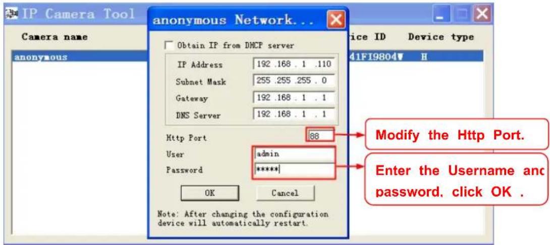FOSCAM FI9805EP - 2) Change the default http no.88 to another one. - 2