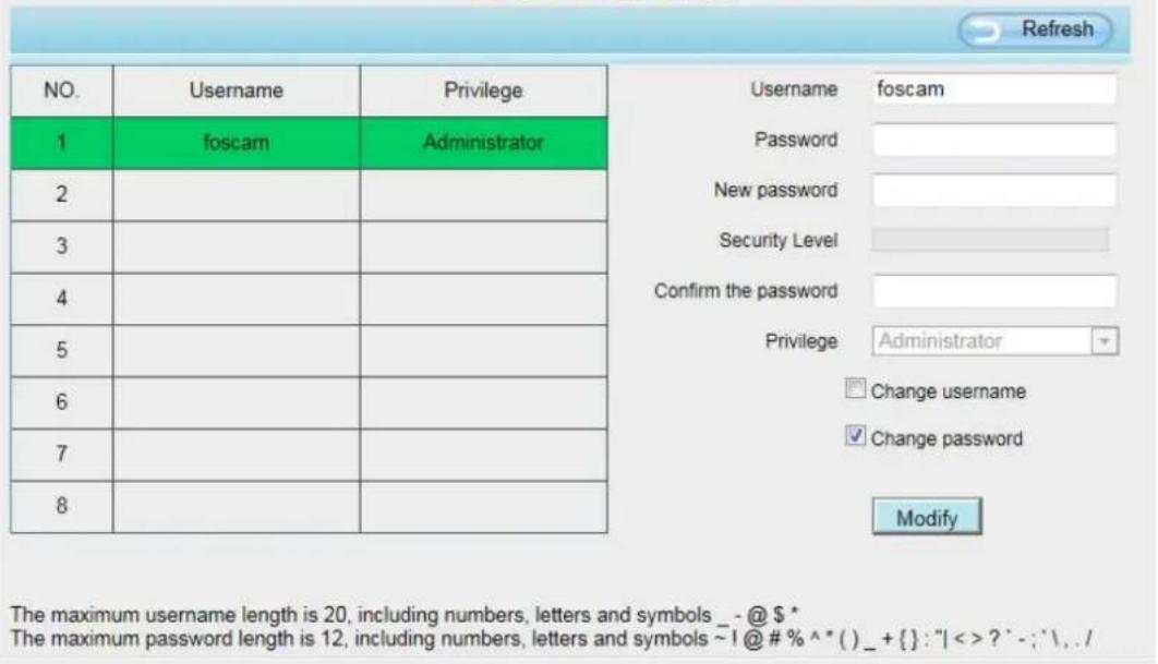 FOSCAM FI9805EP - How to change the password? - 1