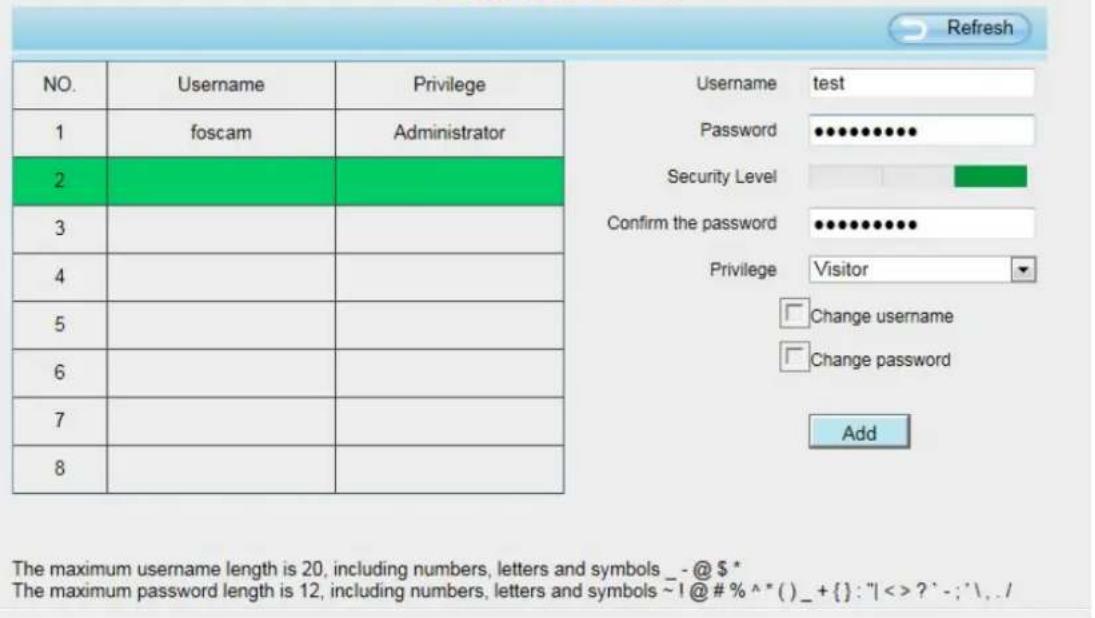 FOSCAM FI9805EP - How to add account? - 1