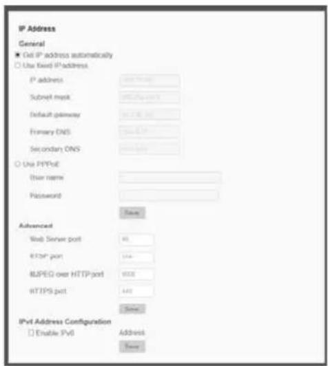 IP Address General ● Get IP address automatically ○ Use Fixed IP address IP address: 100000000000000000000000000000000000000000000000000000000000000000000000000000 Subset mask: 9999999999999999999999999999999999999999999999999999999999999999999999999999999999999999999999999999 Default gateway: 841273538888888888888888888888888888888888888888888888888888888888888888888888888888888888888888 Primary DNS: 11111111111111111111111111111111111111111111111111111111111111 Secondary DNS: 22222222222222222222222222222222222222222222222222222222 ○ Use PPPoE User name: Password: Access Advanced Web Server port: 45 HTTP port: 534 BJPEG over HTTP port: 6533 HTTPS port: 443 Access: IPv6 Address Configuration □ Enable IPv6 Address Access None