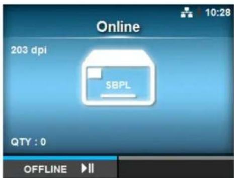 Online 203 dpi SBPL QTY : 0 OFFLINE ▶II