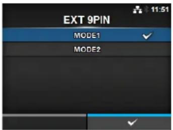 EXT 9PIN MODE1 ✓ MODE2 ✓