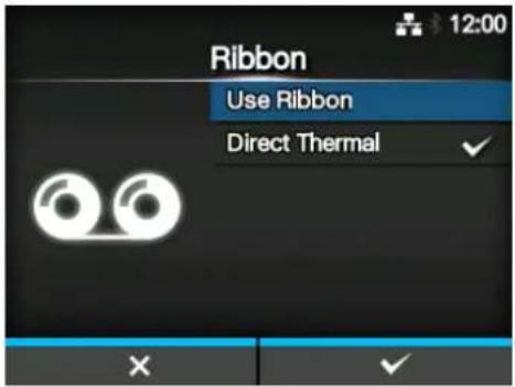 12:00 Ribbon Use Ribbon Direct Thermal ✓ × ✓