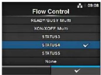 Flow Control READY/BUSY Multi XON/XOFF Multi STATUS3 STATUS4 ✓ STATUS5 None ✓