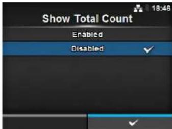 Show Total Count Enabled Disabled
