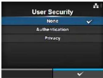 User Security None Authentication Privacy