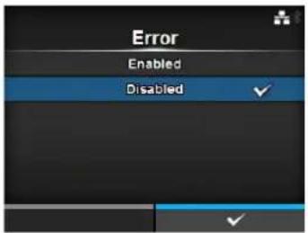 Error Enabled Disabled