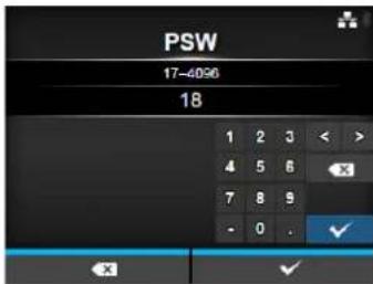 PSW 17-4096 18 1 2 3 < > 4 5 6 × 7 8 9 - 0 . ✓