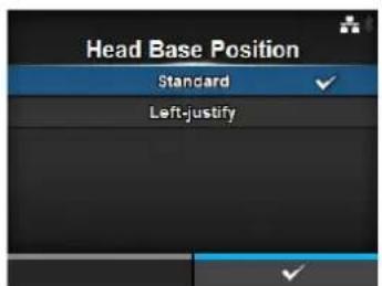 Head Base Position Standard Left-justify