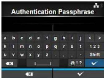 Authentication Passphrase a b c d e f g h i j < > k l m n o p q r s t 1 2 3 u v w x y z . , _ - Shift x @ ! ? ✓