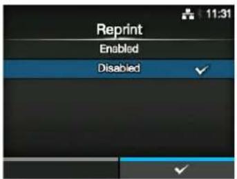 Reprint Enabled Disabled ✓ ✓