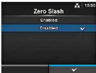 Zero Slash Enabled Disabled