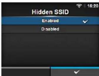 Hidden SSID Enabled ✓ Disabled ✓