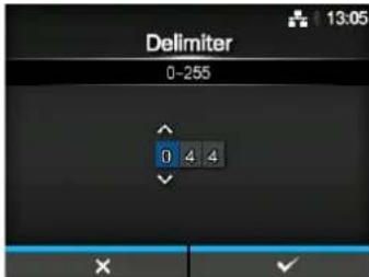 Delimiter 0-255 0 4 4