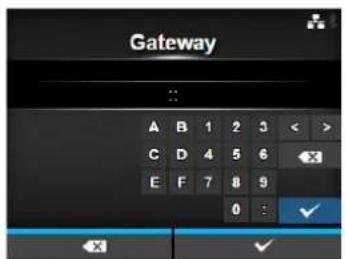 Gateway A B 1 2 3 < > C D 4 5 6 ← E F 7 8 9 0 : √
