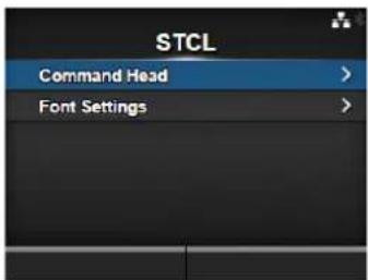 STCL Command Head > Font Settings >