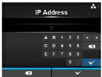 IP Address A B 1 2 3 < > C D 4 5 6 × E F 7 8 9 0 : ✓