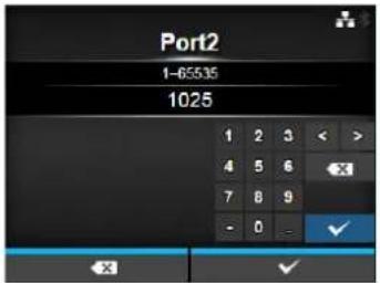 Port2 1-65535 1025 1 2 3 < > 4 5 6 X 7 8 9 - 0 - ✓