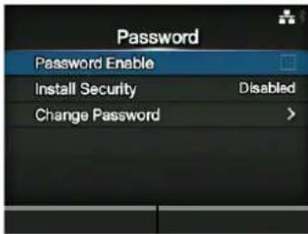 Password Password Enable Install Security Disabled Change Password >