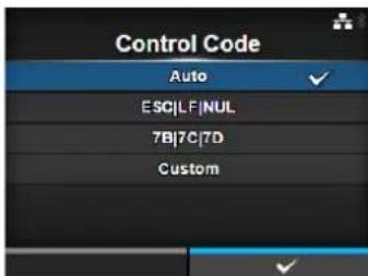 Control Code Auto ESC|LF|NUL 7B|7C|7D Custom