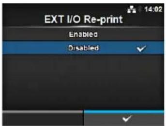 EXT I/O Re-print Enabled Disabled