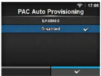 PAC Auto Provisioning Enabled Disabled