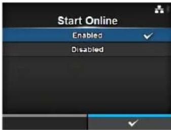 Start Online Enabled Disabled
