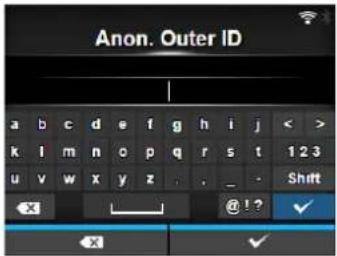 Anon. Outer ID a b c d e f g h i j < > k l m n o p q r s t 1 2 3 u v w x y z . . _ - Shift × @!? ✓ ← ✓
