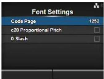 Font Settings Code Page 1252 c20 Proportional Pitch 0 Slash