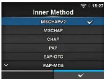 Inner Method MSCHAPV2 MSCHAP CHAP PAP EAP-GTC EAP-MD5