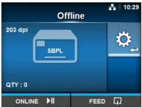 Offline 203 dpi SBPL QTY : 0 ONLINE ▶ II FEED