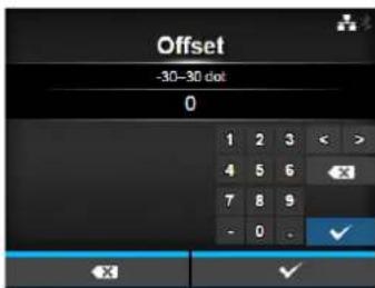 Offset -30-30 clot 0 1 2 3 < > 4 5 6 X 7 8 9 - 0 . ✓