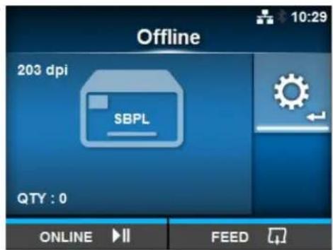 Offline 203 dpi SBPL QTY : 0 ONLINE ▶ II FEED