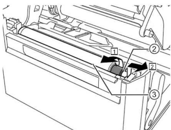 Technical diagram of a vehicle intake system with numbered components and directional arrows indicating flow or movement.