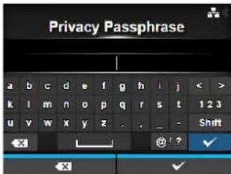 Privacy Passphrase a b c d e f g h i j < > k l m n o p q r s t 1 2 3 u v w x y z . . - Shift X @ ! ? X ✓