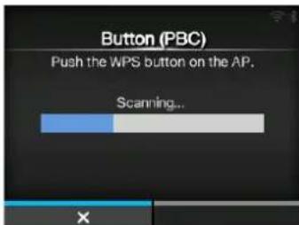 Button (PBC) Push the WPS button on the AP. Scanning...