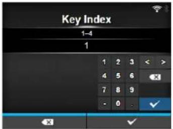 Key Index 1-4 1 1 2 3 < > 4 5 6 X 7 8 9 - 0 - ✓