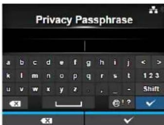 Privacy Passphrase a b c d e f g h i j < > k l m n o p q r s t 123 u v w x y z . , _ - Shift X + ! ? ✓