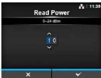 Read Power 0-24 dBm 1 0 × ✓