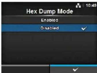 Hex Dump Mode Enabled Disabled