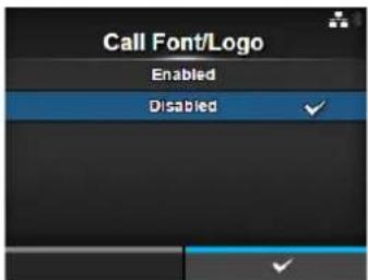 Call Font/Logo Enabled Disabled