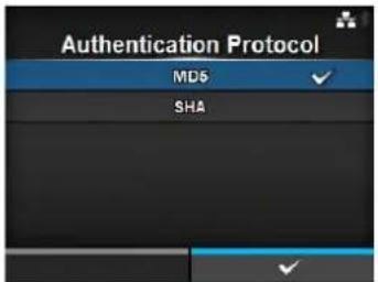 Authentication Protocol MD5 SHA