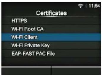 Certificates HTTPS Wi-Fi Root CA Wi-Fi Client Wi-Fi Private Key EAP-FAST PAC File